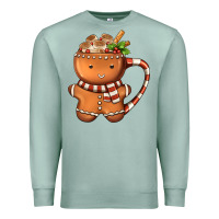 Seafoam Gingerbread Cookie Man Hot Cocoa Coffee Premium Sweatshirt - FaDigitalArtStudio