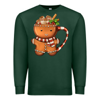 Sports Green Gingerbread Cookie Man Hot Cocoa Coffee Premium Sweatshirt - FaDigitalArtStudio