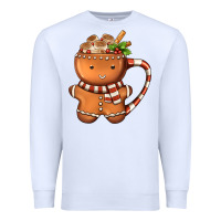 White Gingerbread Cookie Man Hot Cocoa Coffee Premium Sweatshirt - FaDigitalArtStudio