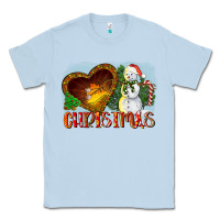 Dusty Blue Christmas Snowman Classic Tee - LillyAllenDesigns