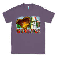 Lavender Christmas Snowman Classic Tee - LillyAllenDesigns