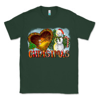 Sports Green Christmas Snowman Classic Tee - LillyAllenDesigns