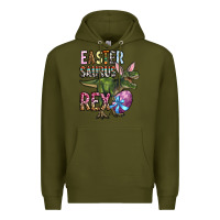 Army Green Easter Saurus Rex Premium Hoodie - OliviaCreatesArt