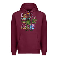 Burgundy Easter Saurus Rex Premium Hoodie - OliviaCreatesArt