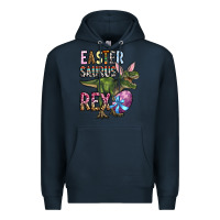 Navy Easter Saurus Rex Premium Hoodie - OliviaCreatesArt