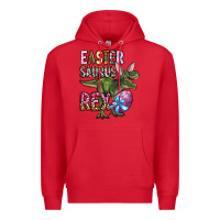 Red Easter Saurus Rex Premium Hoodie - OliviaCreatesArt