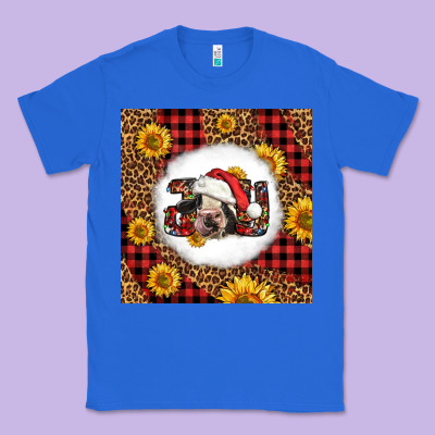 Joy Christmas Cow Classic Tee Designed By Lillyallendesigns