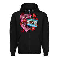 Black valentines day casette olivia Zipper Hoodie - OliviaCreatesArt