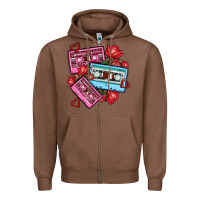 Chestnut valentines day casette olivia Zipper Hoodie - OliviaCreatesArt
