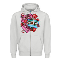 Dove Grey valentines day casette olivia Zipper Hoodie - OliviaCreatesArt