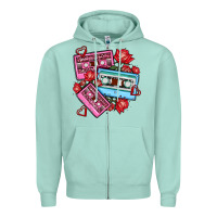 Seafoam valentines day casette olivia Zipper Hoodie - OliviaCreatesArt