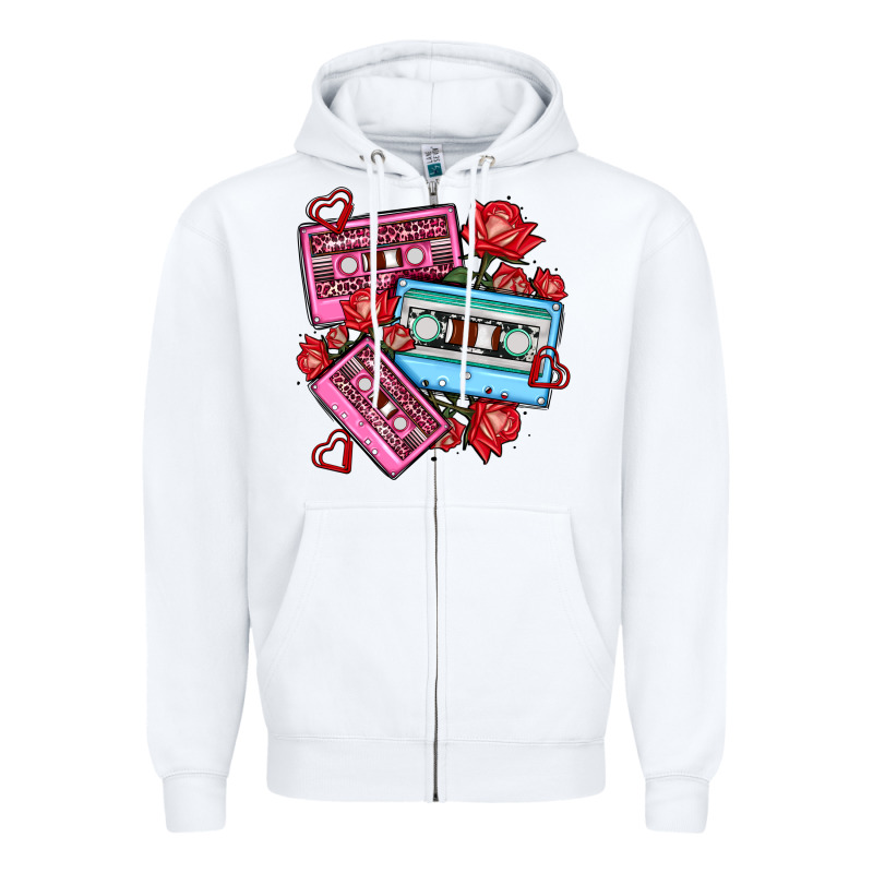 Valentines Day Casette Olivia Zipper Hoodie by OliviaCreatesArt | Teevron