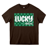 Chocolate Brown lucky vibes Heavy Core Tee - MaliasSmallBusiness