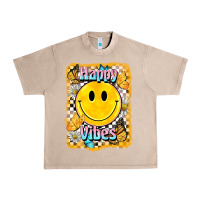 French Oak happy vibes smiley face Urban Heavy Tee - BarkalooDesign
