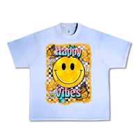 Grape Ice happy vibes smiley face Urban Heavy Tee - BarkalooDesign