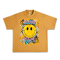 Happy Vibes Smiley Face Urban Heavy Tee | Teevron