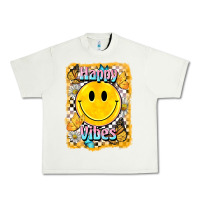 Pistachio happy vibes smiley face Urban Heavy Tee - BarkalooDesign