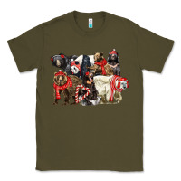 Army Green Christmas Bear Family Classic Tee - LillyAllenDesigns