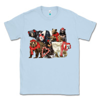 Dusty Blue Christmas Bear Family Classic Tee - LillyAllenDesigns