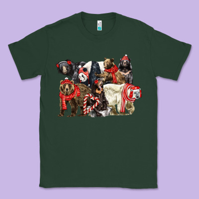Christmas Bear Family Classic Tee Designed By Lillyallendesigns