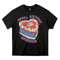 Black happy birthday america Heavy Core Tee - MaliasSmallBusiness