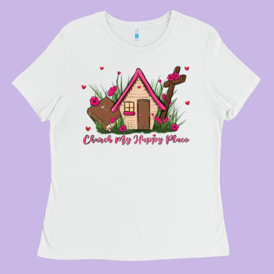 Church Is My Happy Place Ladies Tee Designed By Maliassmallbusiness
