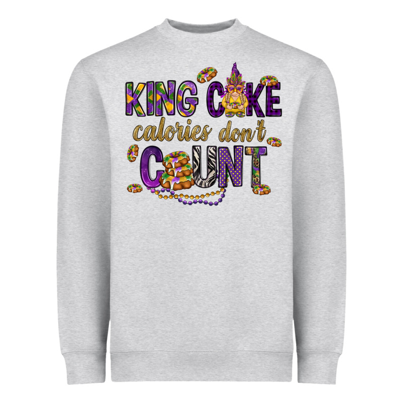 King Cake Calories Don't Count Heavyweight Sweatshirt by HowdyJamesFarm | Teevron
