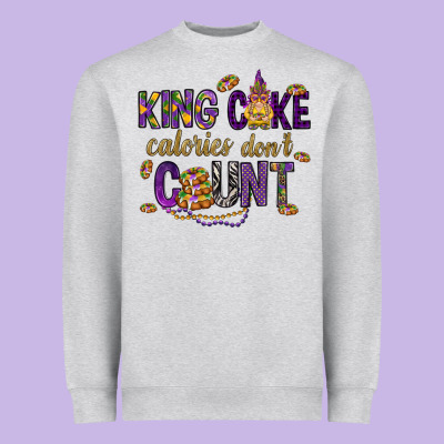 King Cake Calories Don't Count Heavyweight Sweatshirt Designed By Howdyjamesfarm