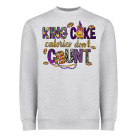 Heather Grey King cake calories don't count Heavyweight Sweatshirt - HowdyJamesFarm