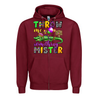 Burgundy throw me something mister mardi gras olivia Zipper Hoodie - OliviaCreatesArt