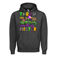 Charcoal Heather throw me something mister mardi gras olivia Zipper Hoodie - OliviaCreatesArt