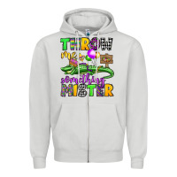 Dove Grey throw me something mister mardi gras olivia Zipper Hoodie - OliviaCreatesArt