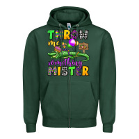 Sports Green throw me something mister mardi gras olivia Zipper Hoodie - OliviaCreatesArt