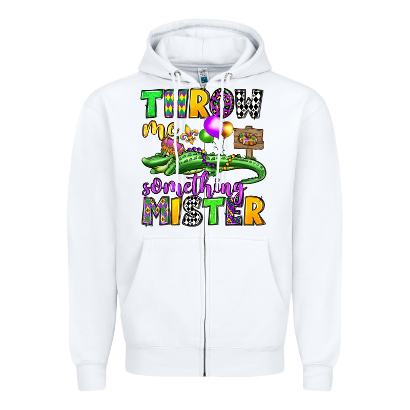 Throw Me Something Mister Mardi Gras Olivia Zipper Hoodie by OliviaCreatesArt | Teevron