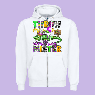 Throw Me Something Mister Mardi Gras Olivia Zipper Hoodie Designed By Oliviacreatesart