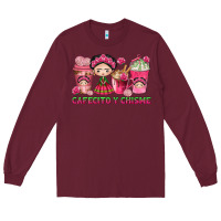 Cafecito Y Chisme With Coffee Cups Long Sleeve Tee | Teevron