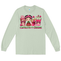 Matcha cafecito y chisme with coffee cups Long Sleeve Tee - texasbilliewilder
