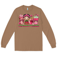 Toasted Coconut cafecito y chisme with coffee cups Long Sleeve Tee - texasbilliewilder