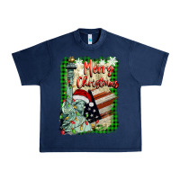Navy merry christmas  statue of liberty Urban Heavy Tee - BarkalooDesign