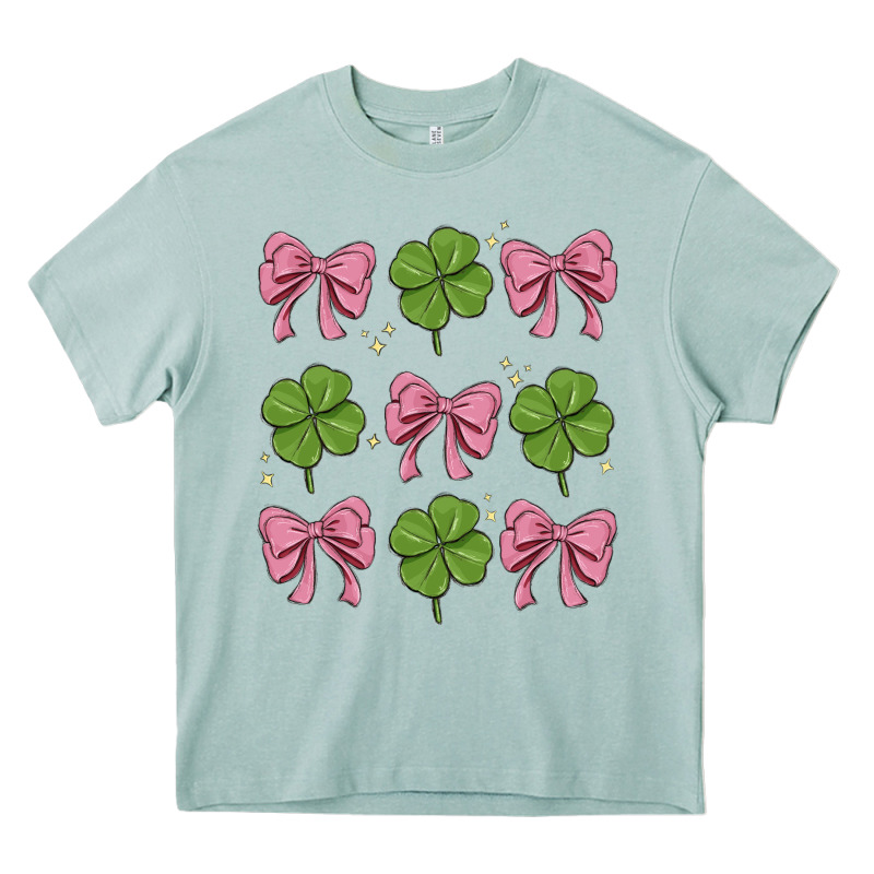 Coquette Bow Clover St. Patrick's Day Heavy Core Tee by MaliasSmallBusiness | Teevron