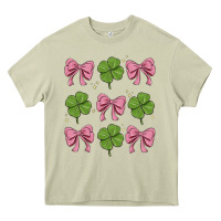 Mossy coquette bow clover st. patrick's day Heavy Core Tee - MaliasSmallBusiness