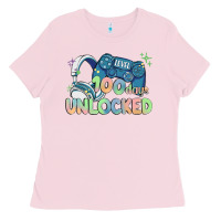 Bubblegum Pink level 100 days unlocked Ladies Tee - MaliasSmallBusiness