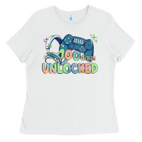 White level 100 days unlocked Ladies Tee - MaliasSmallBusiness