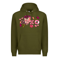 Army Green Chicken Valentine's Day xoxo Premium Hoodie - FaDigitalArtStudio