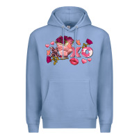 Colony Blue Chicken Valentine's Day xoxo Premium Hoodie - FaDigitalArtStudio