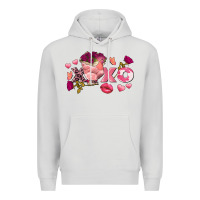 Dove Grey Chicken Valentine's Day xoxo Premium Hoodie - FaDigitalArtStudio