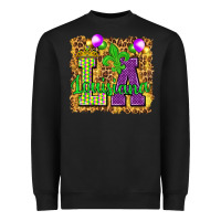 Black Louisiana leopard with balloons Heavyweight Sweatshirt - HowdyJamesFarm