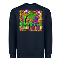 Navy Louisiana leopard with balloons Heavyweight Sweatshirt - HowdyJamesFarm