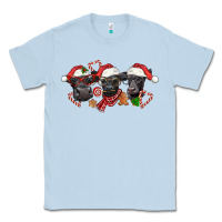 Dusty Blue Christmas Black Angus Cows Classic Tee - LillyAllenDesigns