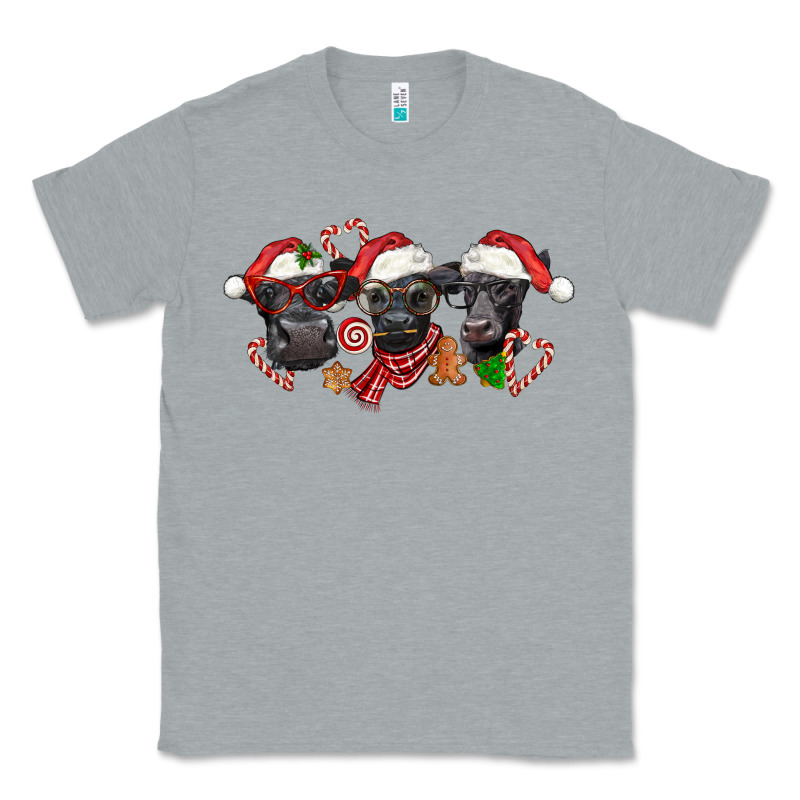 Christmas Black Angus Cows Classic Tee by LillyAllenDesigns | Teevron